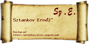 Sztankov Ernő névjegykártya