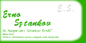 erno sztankov business card